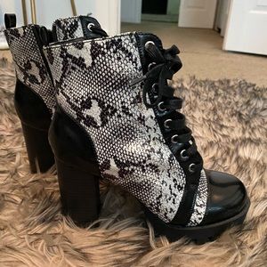 Charlotte Russe snake print bootie